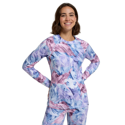 Light Pink - Side - Animal Womens-Ladies Piste Printed Base Layer Top