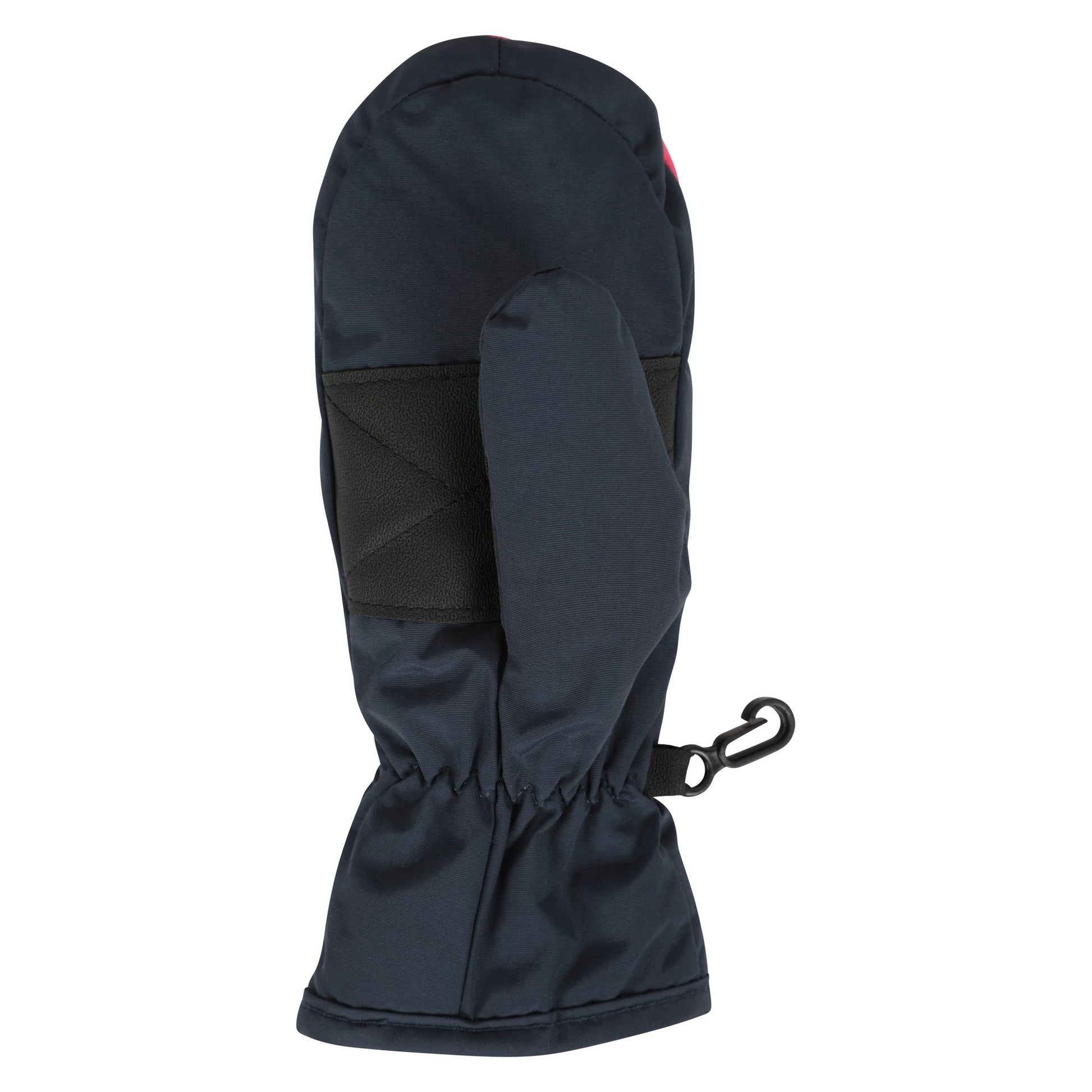 Navy - Side - Mountain Warehouse Childrens-Kids Waterproof Trapper Hat & Mitten Set