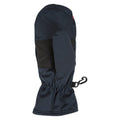 Navy - Side - Mountain Warehouse Childrens-Kids Waterproof Trapper Hat & Mitten Set