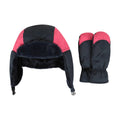 Navy - Front - Mountain Warehouse Childrens-Kids Waterproof Trapper Hat & Mitten Set