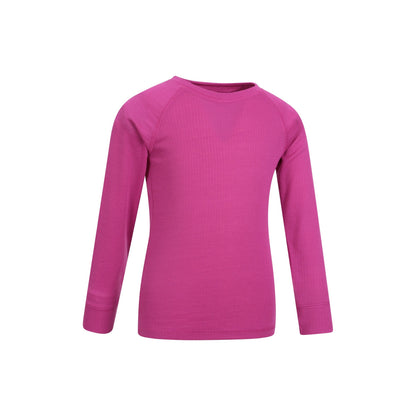 Bright Pink - Lifestyle - Mountain Warehouse Childrens-Kids Talus Plain Base Layer Set