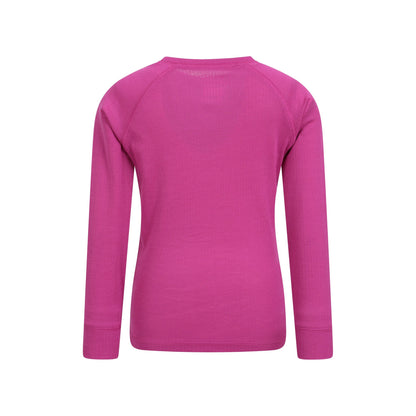 Bright Pink - Back - Mountain Warehouse Childrens-Kids Talus Plain Base Layer Set
