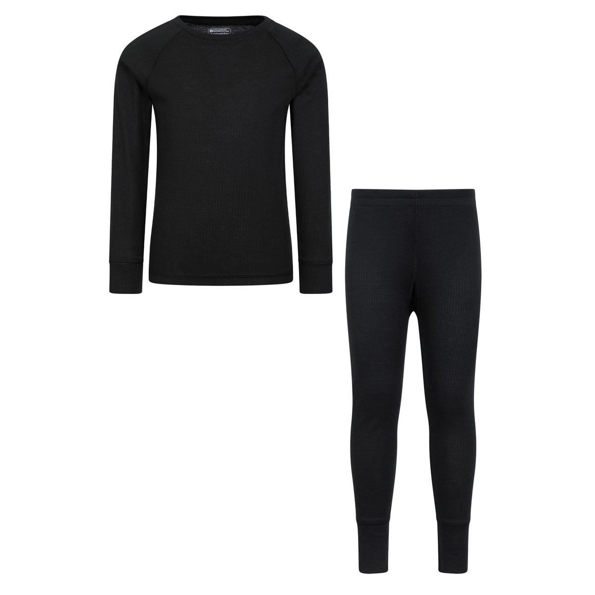 Black - Front - Mountain Warehouse Childrens-Kids Talus Plain Base Layer Set