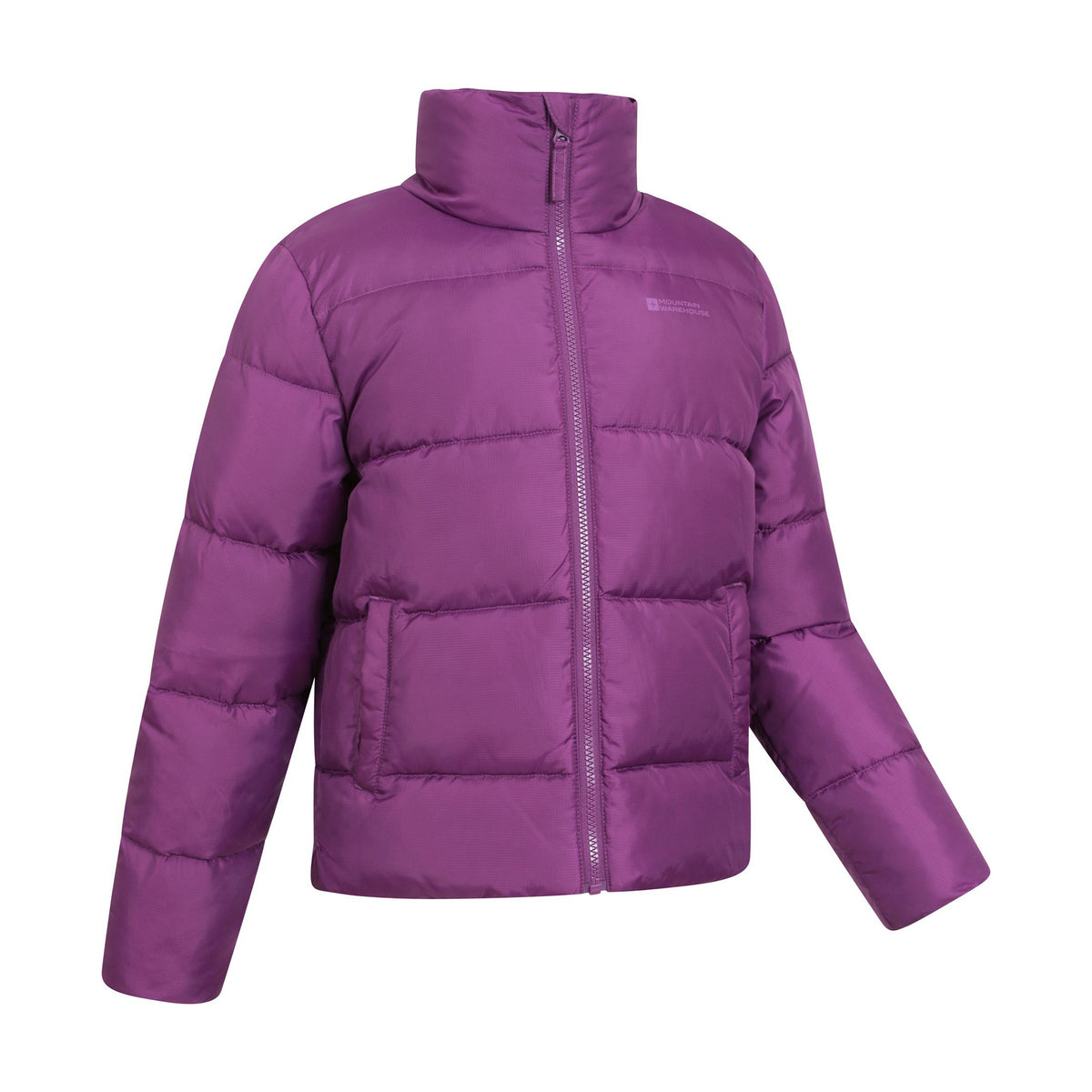 Purple - Side - Mountain Warehouse Childrens-Kids Lottie Water Resistant Padded Jacket