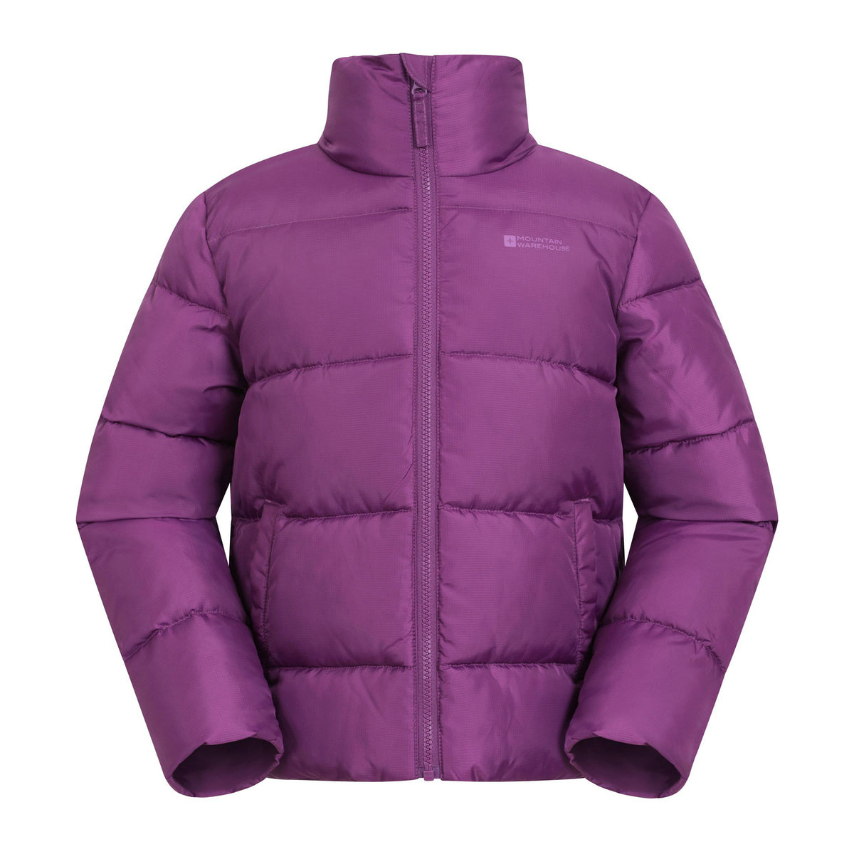 Purple - Front - Mountain Warehouse Childrens-Kids Lottie Water Resistant Padded Jacket