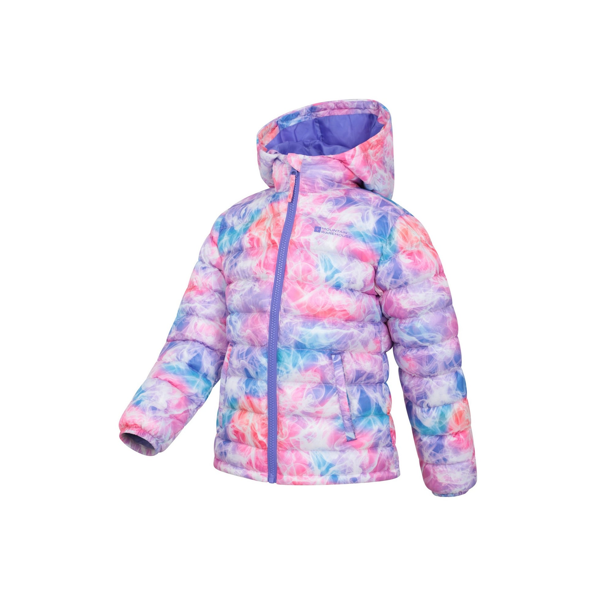 Bright Pink - Side - Mountain Warehouse Childrens-Kids Seasons Tie Dye Padded Jacket
