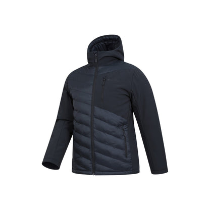 Black - Side - Mountain Warehouse Mens Agile Hybrid Padded Jacket