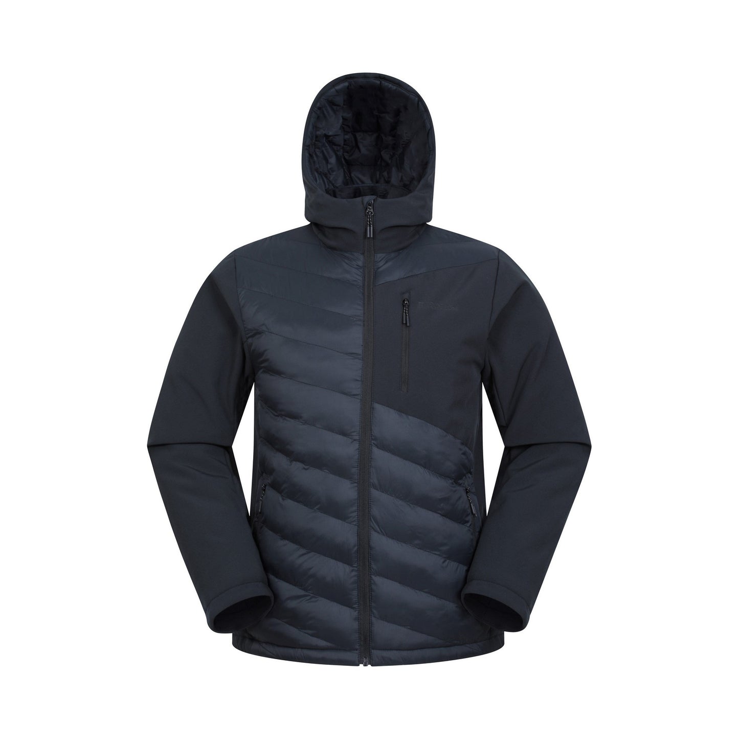 Black - Front - Mountain Warehouse Mens Agile Hybrid Padded Jacket