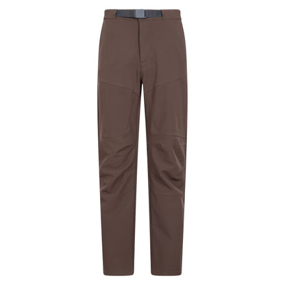 Brown - Front - Mountain Warehouse Mens Rockcliffe Softshell Hiking Trousers