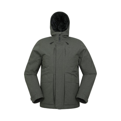 Khaki Green - Front - Mountain Warehouse Mens Tempest Waterproof Padded Jacket