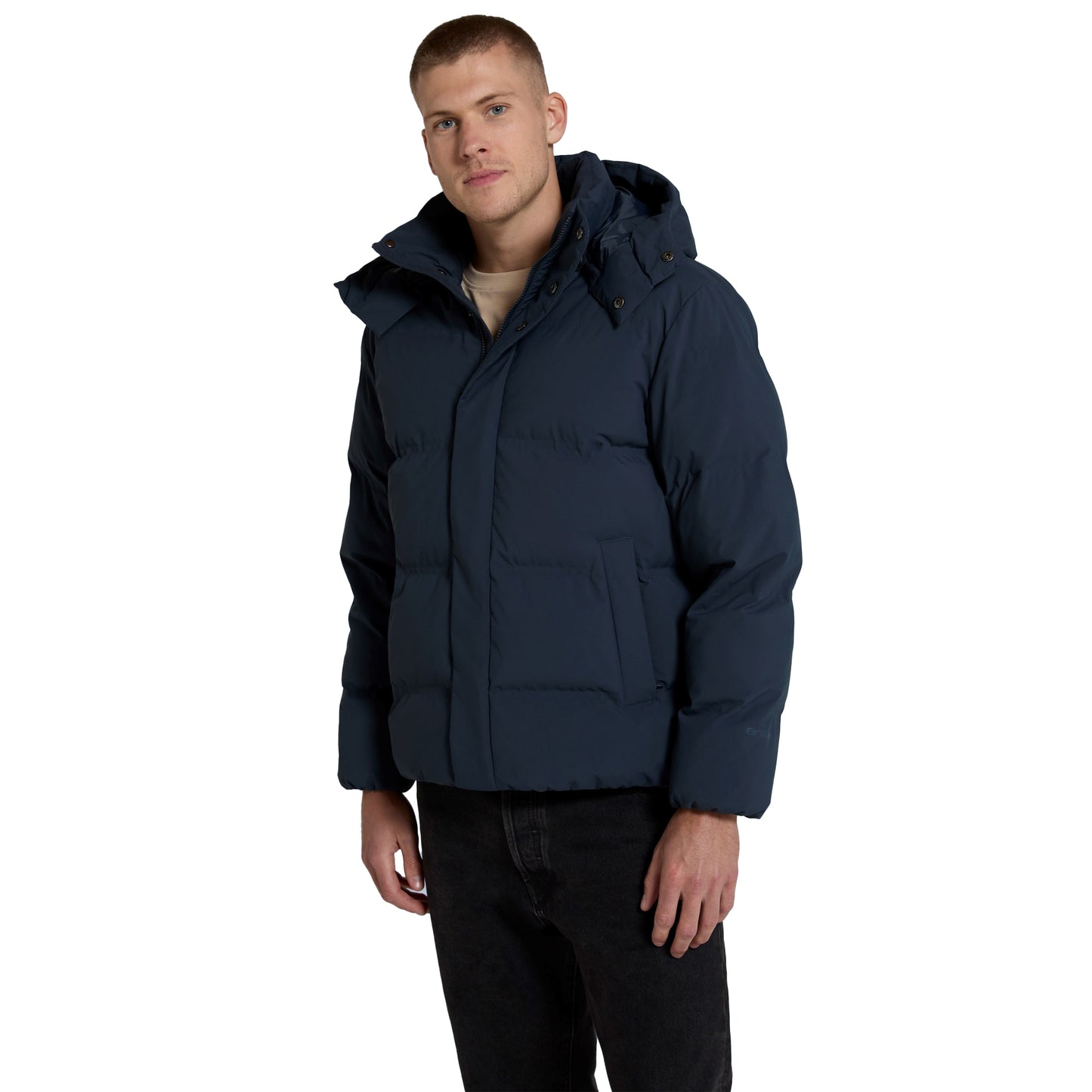 Navy - Side - Animal Mens Nimbus Padded Jacket