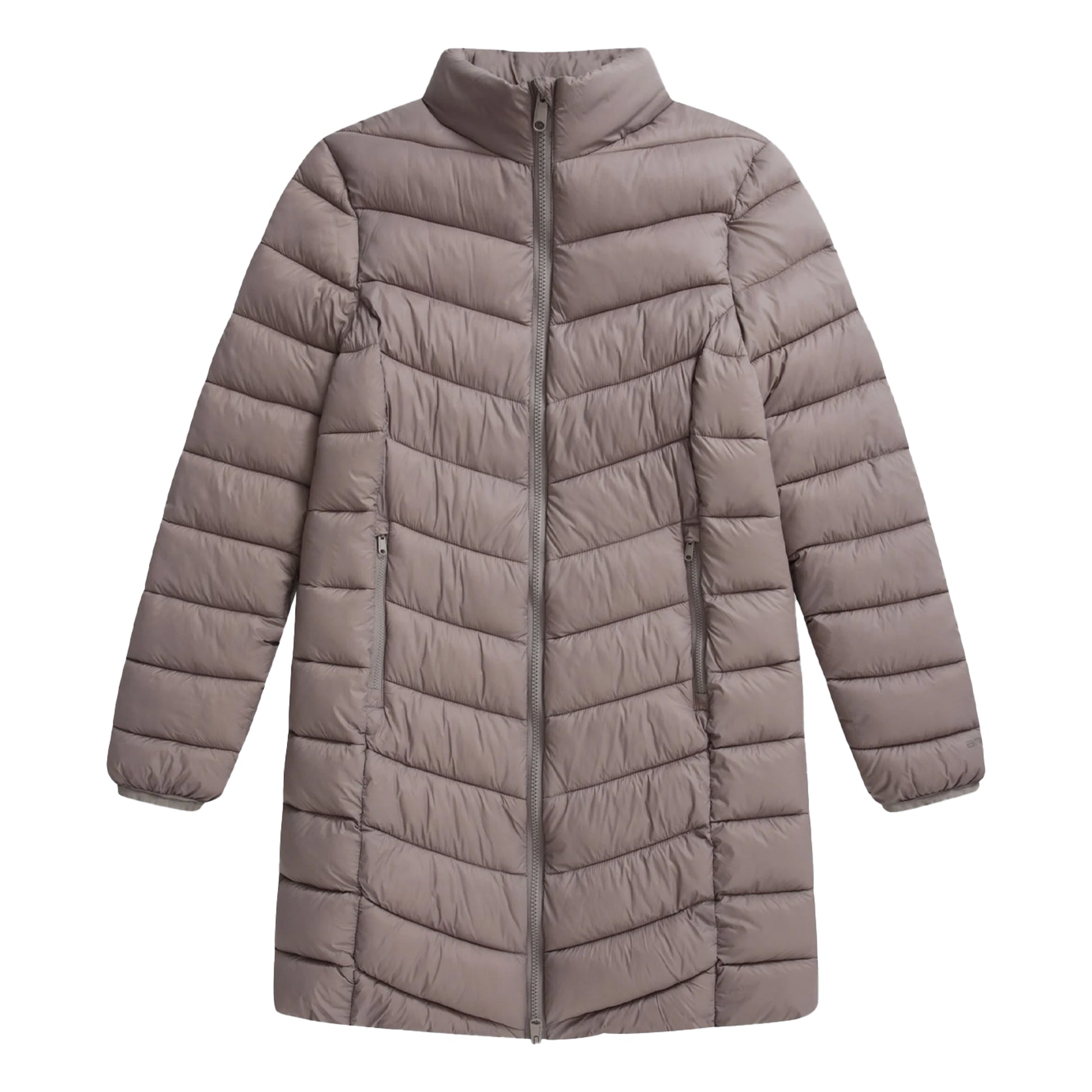 Taupe - Front - Animal Womens-Ladies Frankie Longline Padded Jacket
