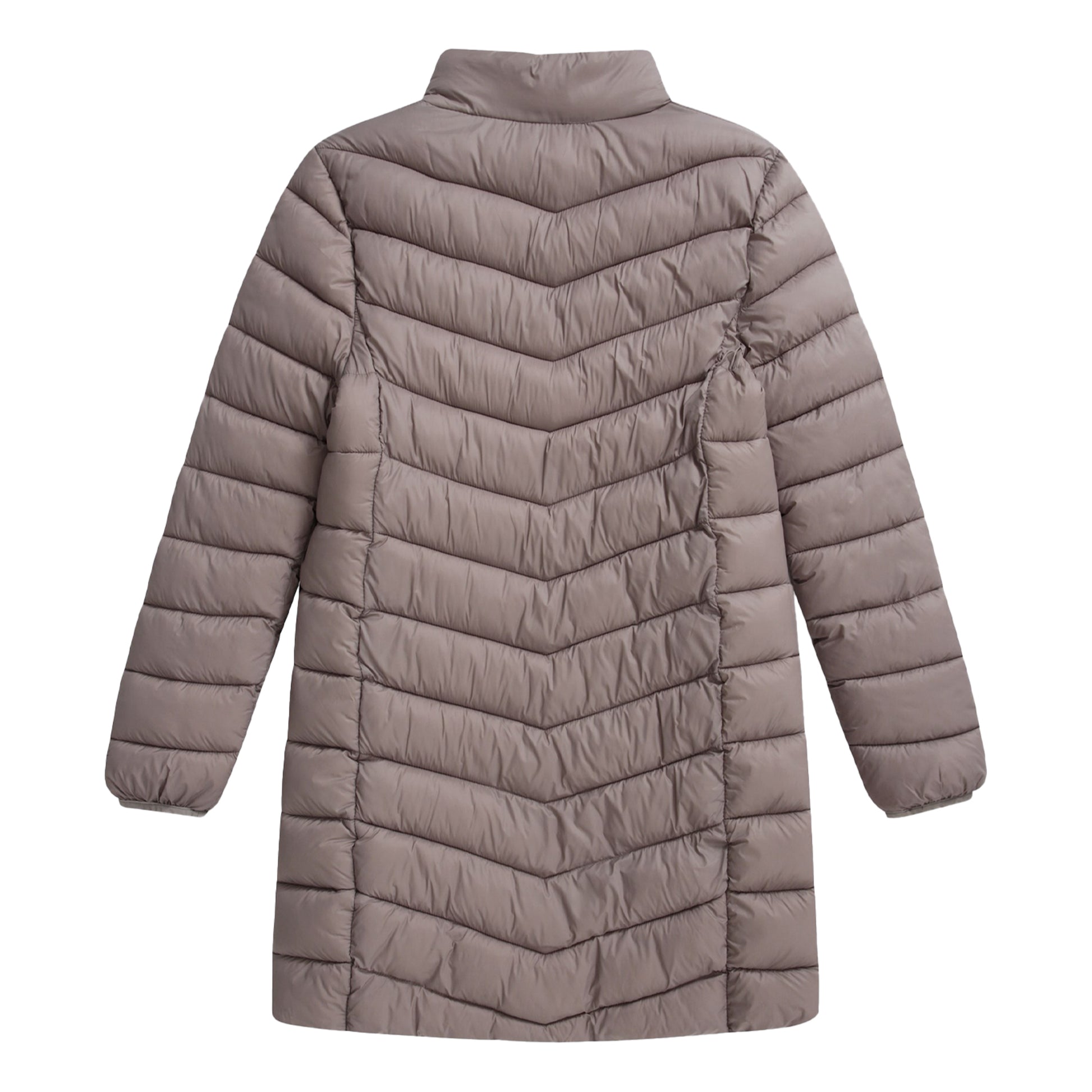 Taupe - Back - Animal Womens-Ladies Frankie Longline Padded Jacket
