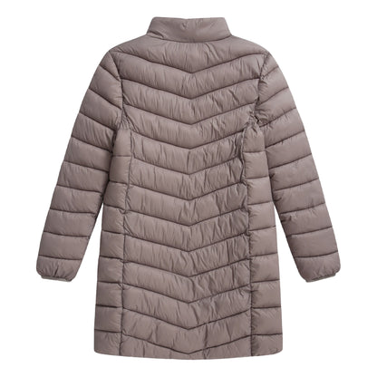 Taupe - Back - Animal Womens-Ladies Frankie Longline Padded Jacket