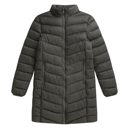 Dark Khaki - Front - Animal Womens-Ladies Frankie Longline Padded Jacket