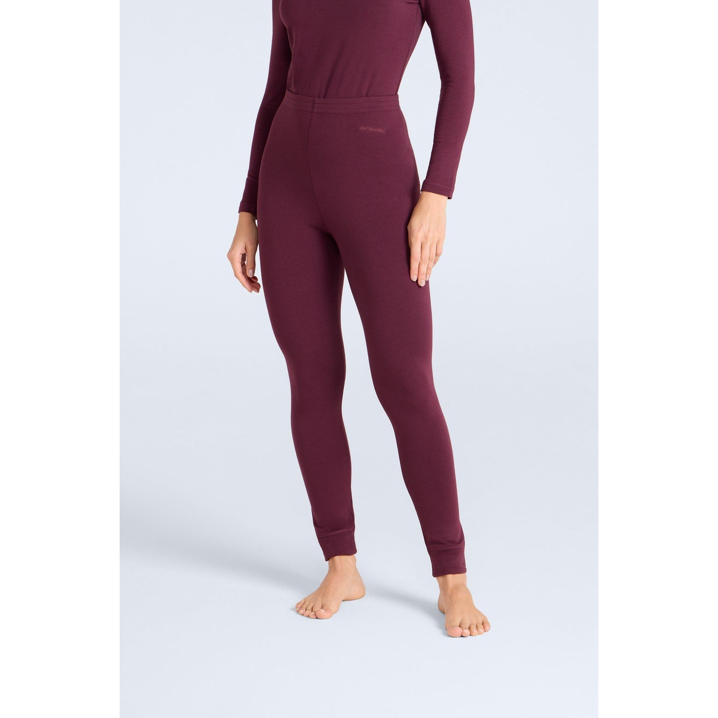 Burgundy - Front - Animal Womens-Ladies Blaze Base Layer Bottoms