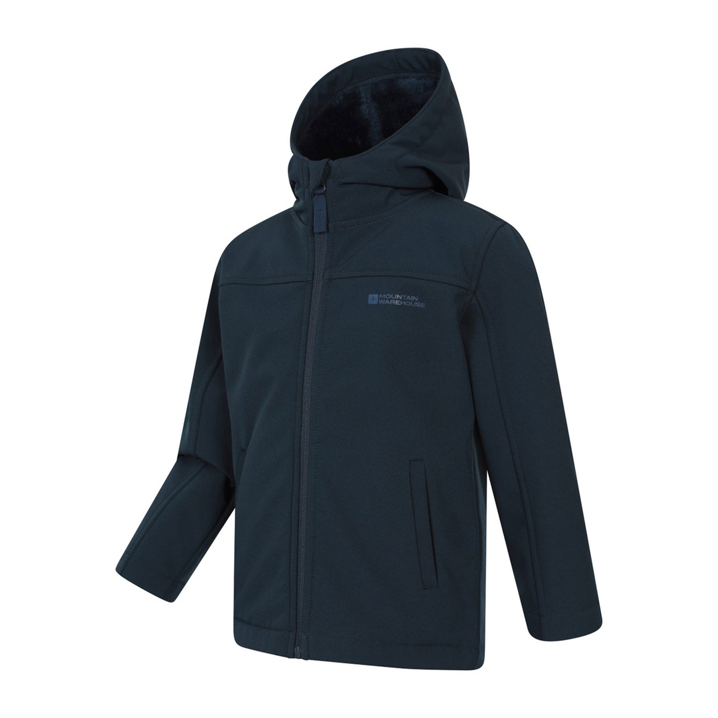 Dark Blue - Lifestyle - Mountain Warehouse Childrens-Kids Arctic Borg Lined Soft Shell Jacket