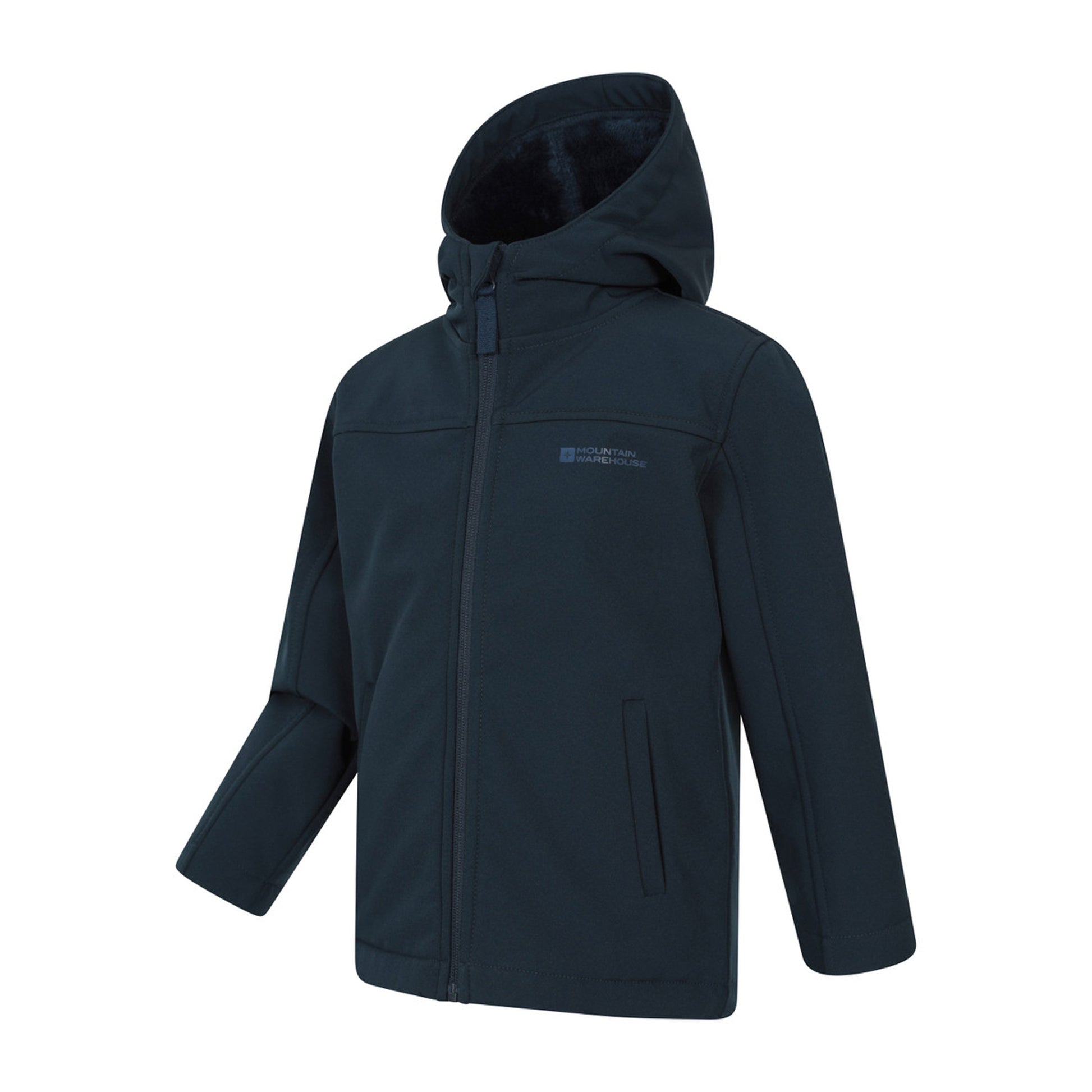 Dark Blue - Lifestyle - Mountain Warehouse Childrens-Kids Arctic Borg Lined Soft Shell Jacket