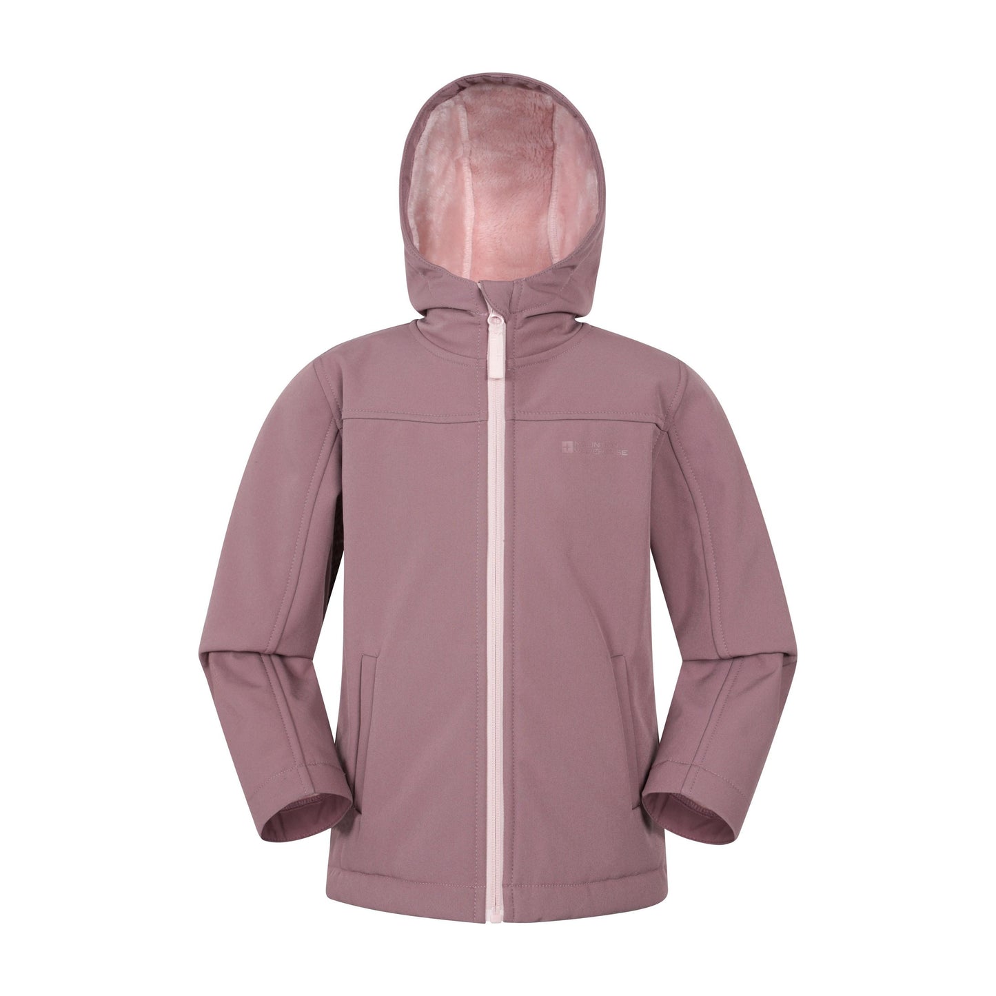Pink - Front - Mountain Warehouse Childrens-Kids Arctic Borg Lined Soft Shell Jacket