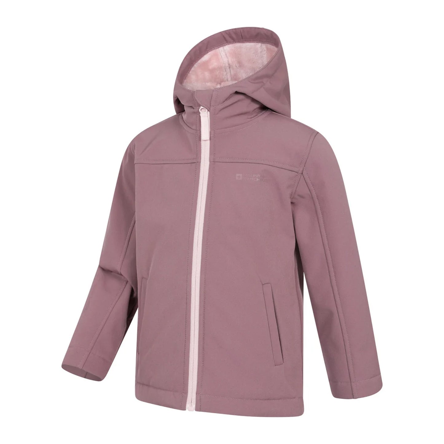 Pink - Side - Mountain Warehouse Childrens-Kids Arctic Borg Lined Soft Shell Jacket