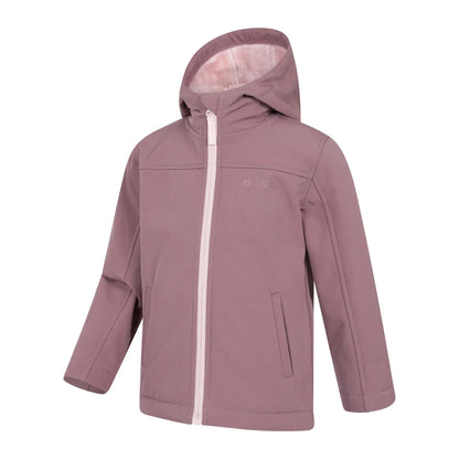 Pink - Side - Mountain Warehouse Childrens-Kids Arctic Borg Lined Soft Shell Jacket