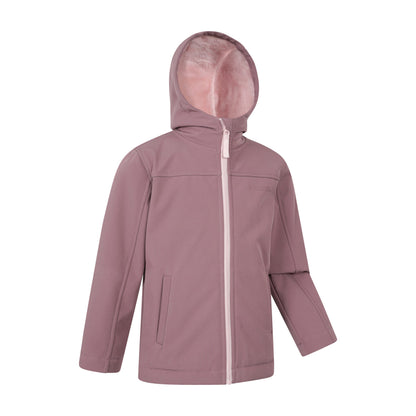 Pink - Lifestyle - Mountain Warehouse Childrens-Kids Arctic Borg Lined Soft Shell Jacket