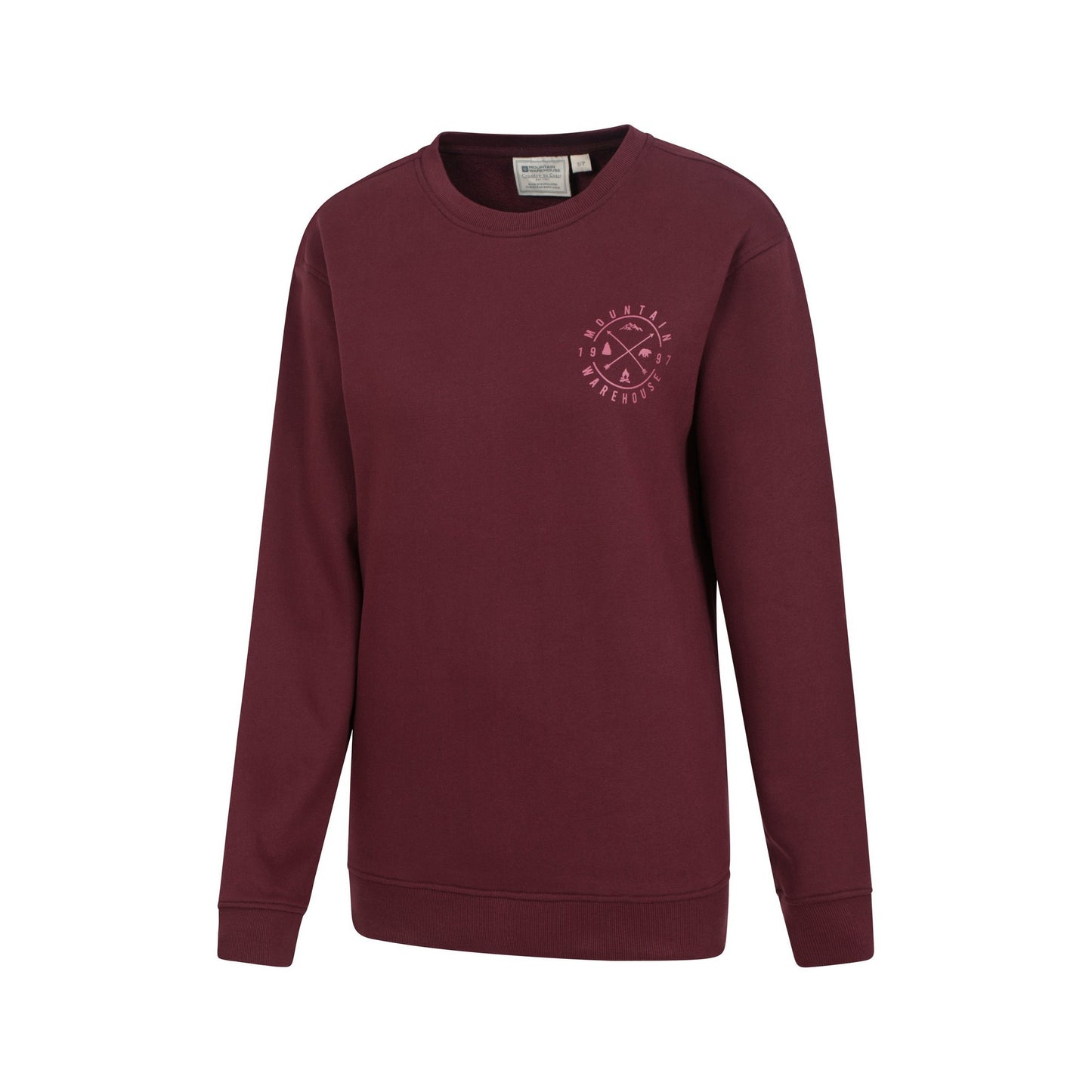 Burgundy - Side - Mountain Warehouse Womens-Ladies Compass Compass Sweatshirt