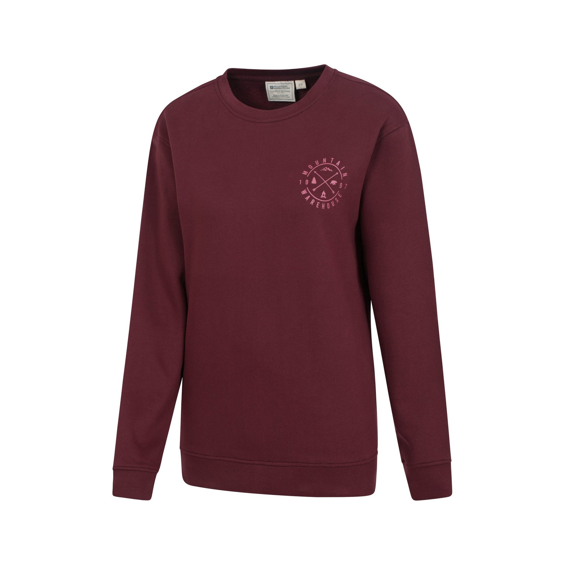 Burgundy - Side - Mountain Warehouse Womens-Ladies Compass Compass Sweatshirt