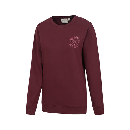 Burgundy - Side - Mountain Warehouse Womens-Ladies Compass Compass Sweatshirt