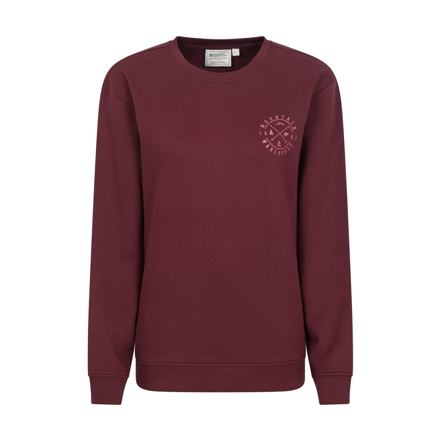 Burgundy - Front - Mountain Warehouse Womens-Ladies Compass Compass Sweatshirt