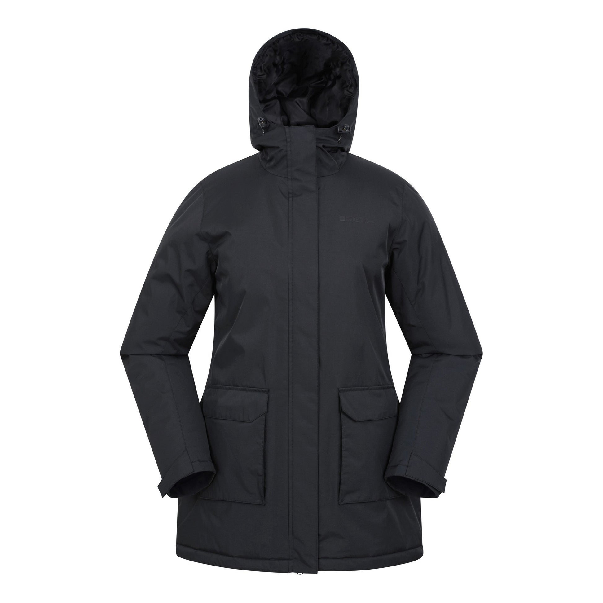 Black - Front - Mountain Warehouse Womens-Ladies Ranger Water Resistant Padded Parka