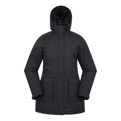 Black - Front - Mountain Warehouse Womens-Ladies Ranger Water Resistant Padded Parka