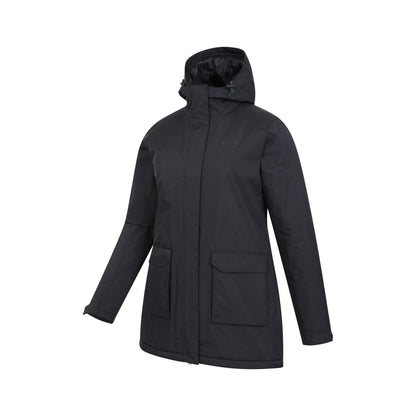 Black - Side - Mountain Warehouse Womens-Ladies Ranger Water Resistant Padded Parka