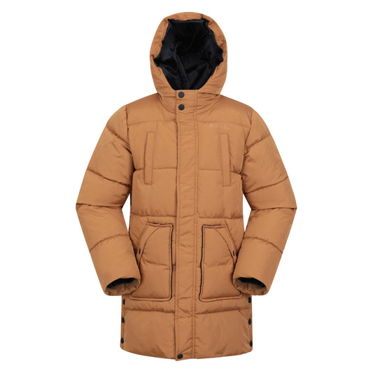 Mustard - Front - Mountain Warehouse Childrens-Kids Theo Water Resistant Long Padded Jacket