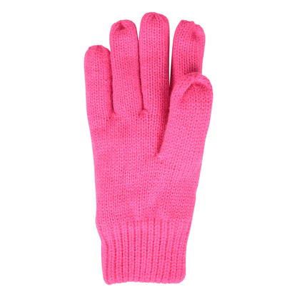 Bright Pink - Close up - Mountain Warehouse Childrens-Kids Thinsulate Fleece Beanie & Gloves Set