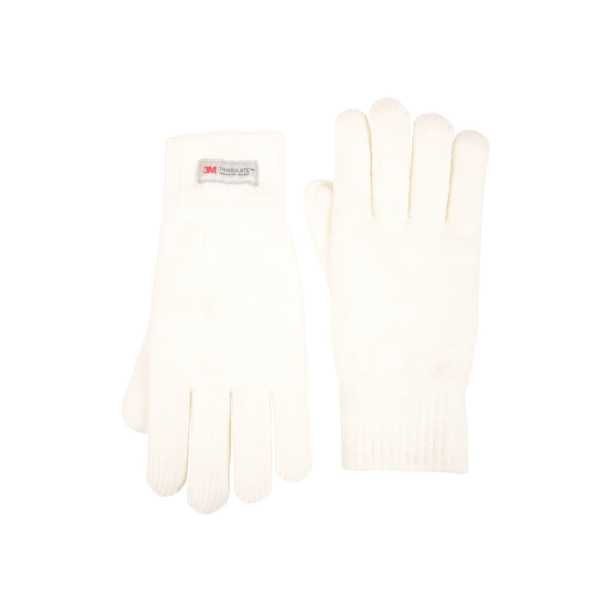 White - Side - Mountain Warehouse Womens-Ladies Thinsulate Fleece Beanie & Gloves Set