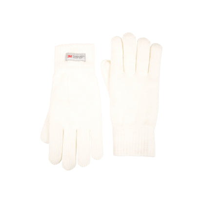 White - Side - Mountain Warehouse Womens-Ladies Thinsulate Fleece Beanie & Gloves Set