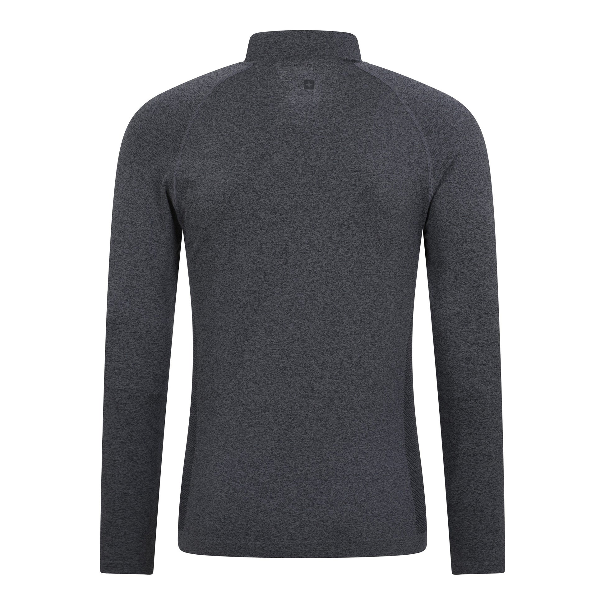 Charcoal - Back - Mountain Warehouse Mens Ventina Seamless Zip Neck Base Layer Top
