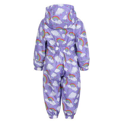 Lilac - Back - Mountain Warehouse Childrens-Kids Spright Rainbow Cloud Waterproof Rain Suit