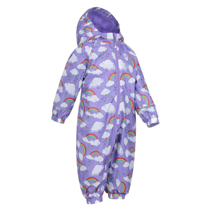 Lilac - Lifestyle - Mountain Warehouse Childrens-Kids Spright Rainbow Cloud Waterproof Rain Suit