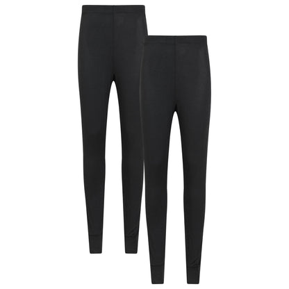 Black - Front - Mountain Warehouse Womens-Ladies Keep The Heat Isotherm Leggings (Pack of 2)