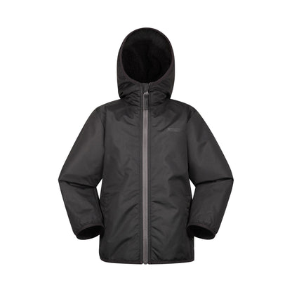 Black - Front - Mountain Warehouse Childrens-Kids Robin Borg Lined Water Resistant Jacket