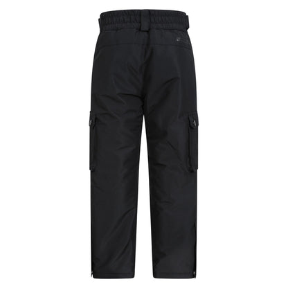 Black - Back - Mountain Warehouse Childrens-Kids Titan Cargo Ski Trousers