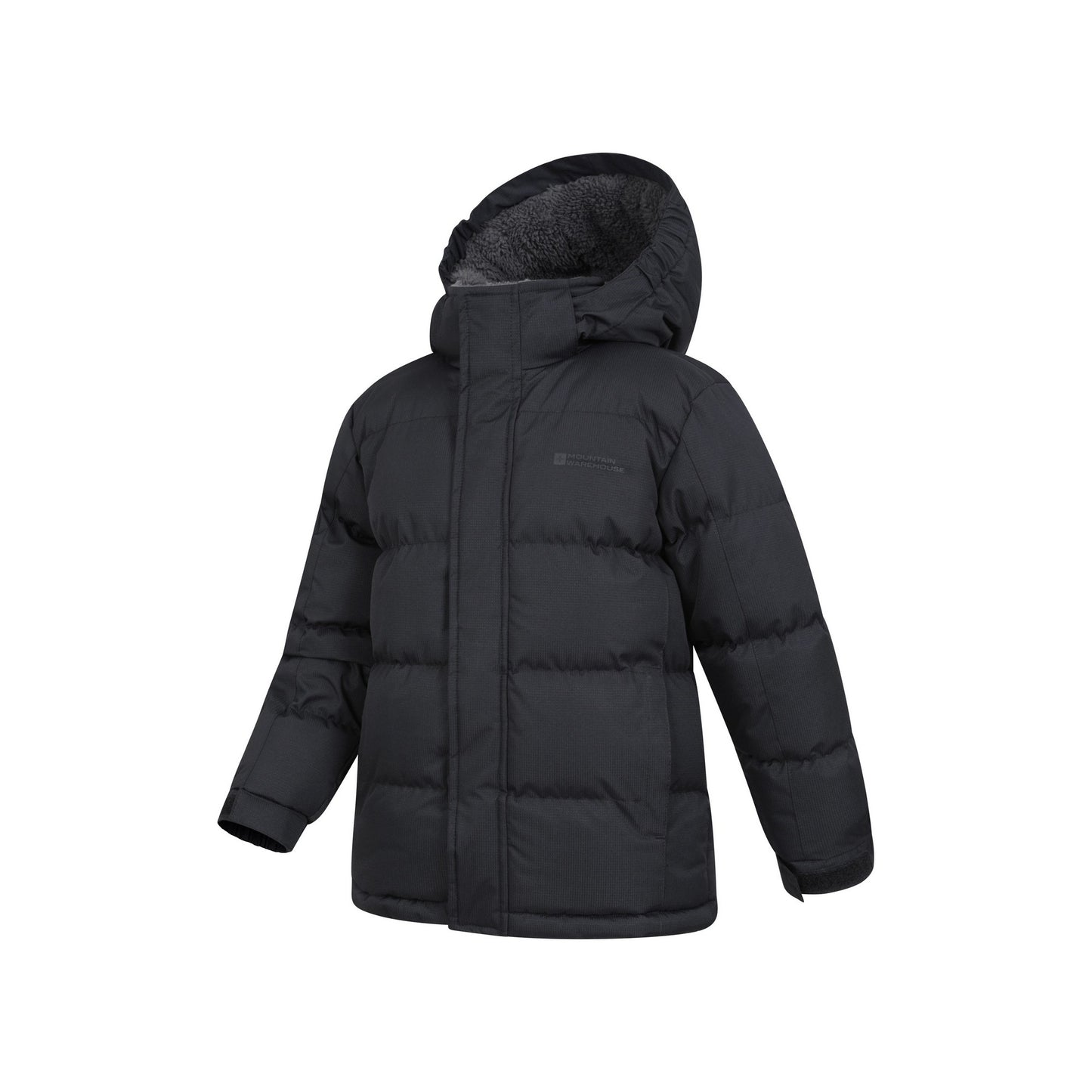 Black - Side - Mountain Warehouse Childrens-Kids Snow Borg Lined Thermal Padded Jacket