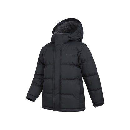 Black - Side - Mountain Warehouse Childrens-Kids Snow Borg Lined Thermal Padded Jacket