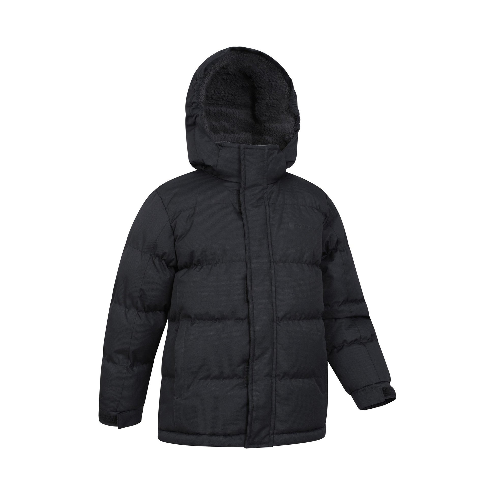 Black - Lifestyle - Mountain Warehouse Childrens-Kids Snow Borg Lined Thermal Padded Jacket