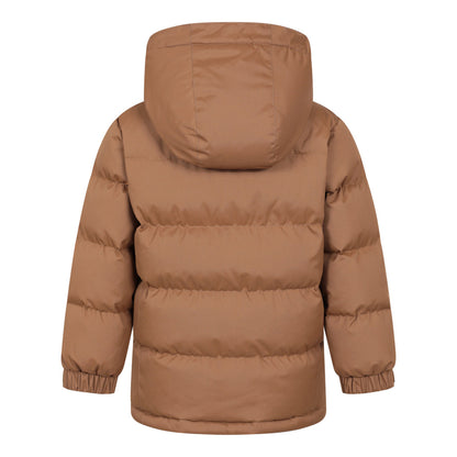 Tan - Back - Mountain Warehouse Childrens-Kids Snow Borg Lined Thermal Padded Jacket