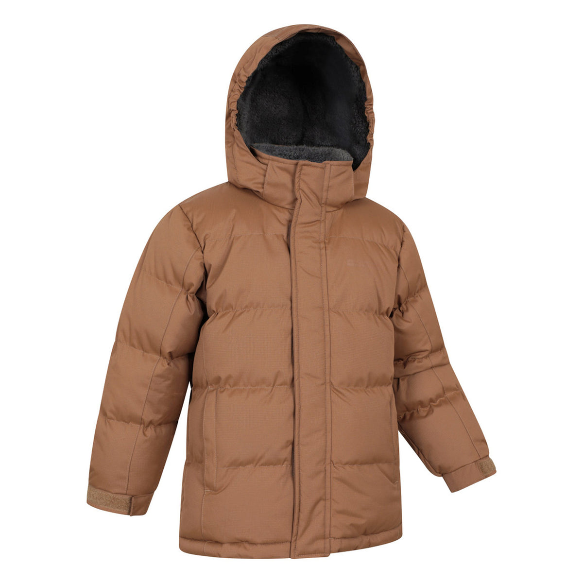 Tan - Side - Mountain Warehouse Childrens-Kids Snow Borg Lined Thermal Padded Jacket
