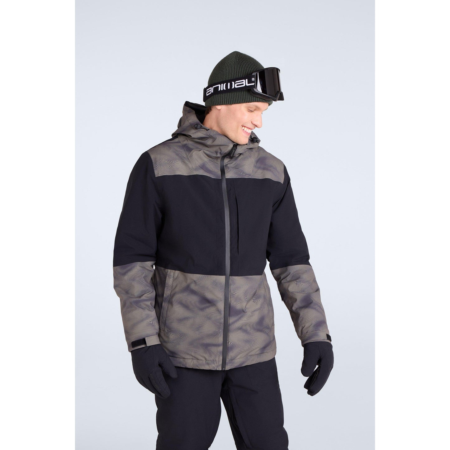 Khaki Brown - Front - Animal Mens Cruise Snowboarding Jacket