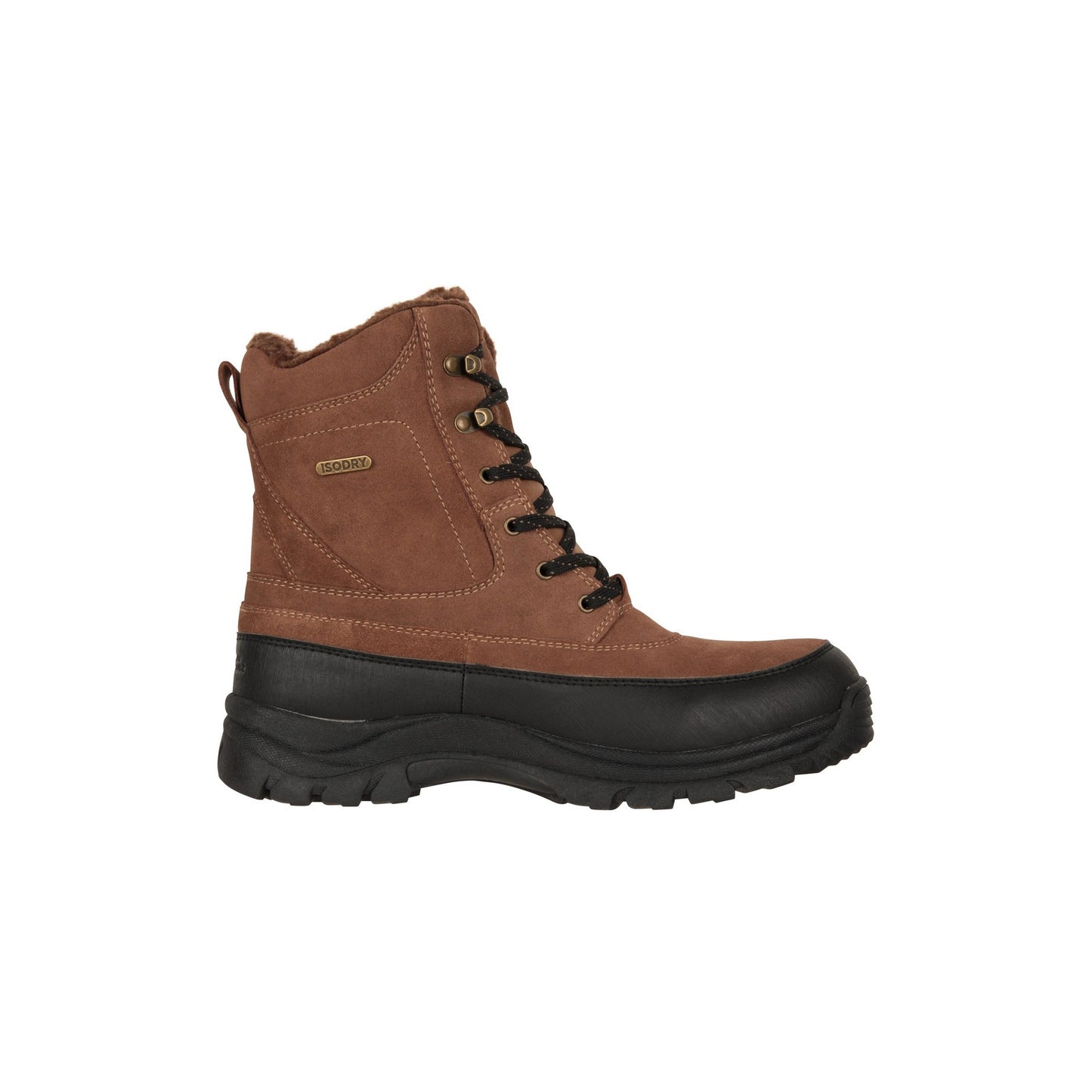 Brown - Side - Mountain Warehouse Mens Stowe Leather Waterproof Thermal Snow Boots